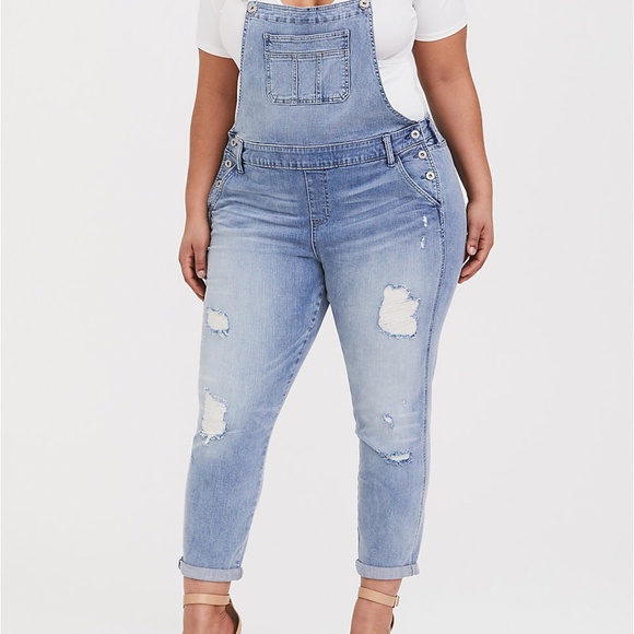 torrid denim overalls